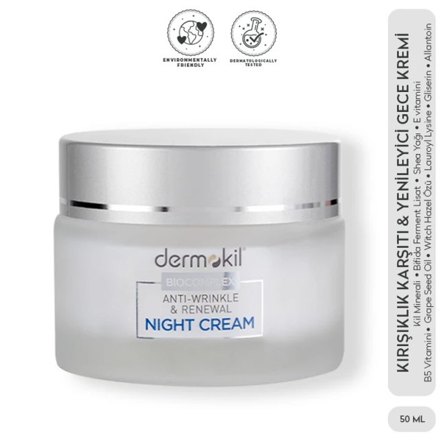 Dermokil Biocomplex Anti Wrinkle Renewal Night Cream - Yaşlanma Karşıtı Gece Kremi 50ml - 2
