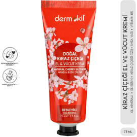Dermokil Cherry Blossom Hand Body Cream - El ve Vücut Kremi 75ml - 2