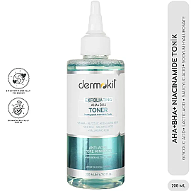 Dermokil Exfoliating AHA BHA Niacinamide Toner - Gözenek Karşıtı Tonik 200ml - 4
