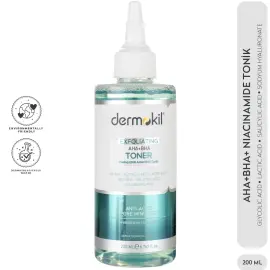 Dermokil Exfoliating AHA BHA Niacinamide Toner - Gözenek Karşıtı Tonik 200ml - 4