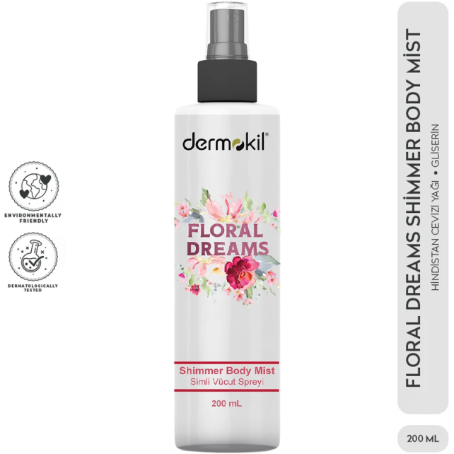 Dermokil Floral Dreams Shimmer Body Mist - Simli Vücut Spreyi 200ml - 2