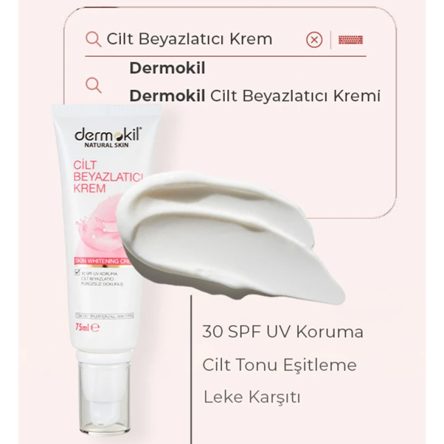 Dermokil Natural Skin Whitening Cream - Beyazlatıcı Etkili Krem 75ml - 2