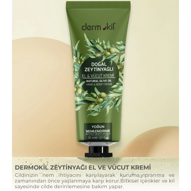 Dermokil Olive Oil Hand Body Cream - El ve Vücut Kremi 30ml - 3