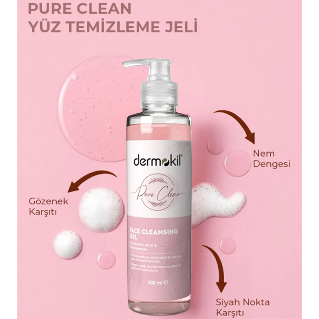 Dermokil Pure Clean Face Cleansing - Yüz Temizleme Jeli 300ml - 2