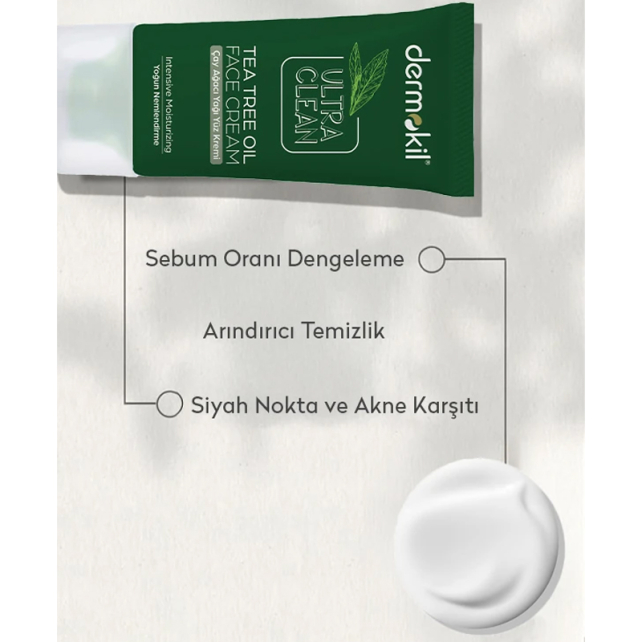 Dermokil Ultra Clean Tea Tree Oil Face Cream - Nemlendirici Bakım Kremi 50ml - 2