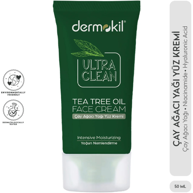 Dermokil Ultra Clean Tea Tree Oil Face Cream - Nemlendirici Bakım Kremi 50ml - 3