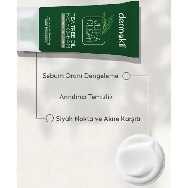 Dermokil Ultra Clean Tea Tree Oil Face Cream - Nemlendirici Bakım Kremi 50ml - 2
