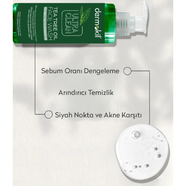 Dermokil Ultra Clean Tea Tree Oil Face Wash - Yüz Temizleme Jeli 300ml - 2