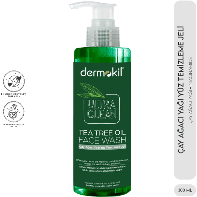 Dermokil Ultra Clean Tea Tree Oil Face Wash - Yüz Temizleme Jeli 300ml - 3