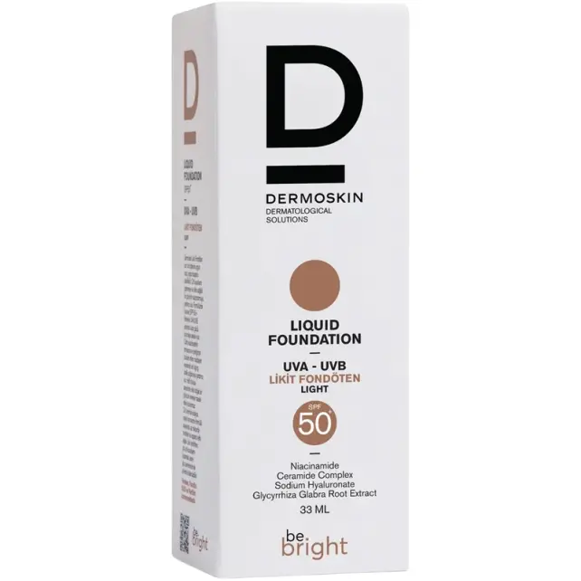 Dermoskin Be Bright Liquid Foundation SPF 50+ Likit Fondöten Light 33ml - 3