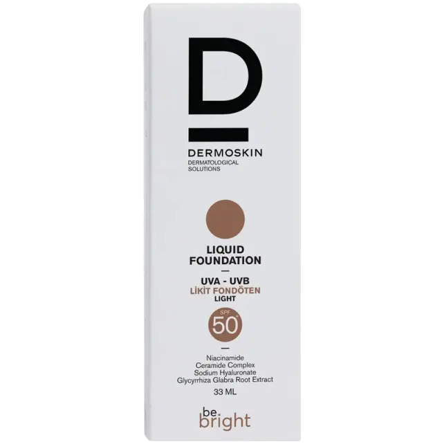 Dermoskin Be Bright Liquid Foundation SPF 50+ Likit Fondöten Light 33ml - 4