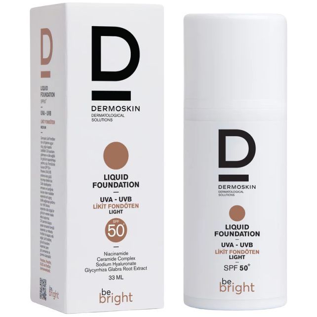 Dermoskin Be Bright Liquide Foundation SPF50+ Likit Fondöten Light 33ml - 5
