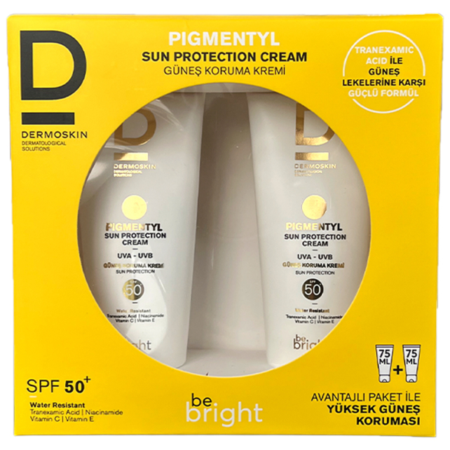 Dermoskin Be Bright Pigmently SPF50+ Güneş Kremi 2x75ml Set - 2