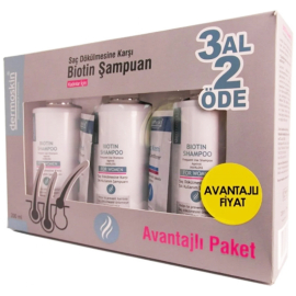 Dermoskin Biotin Shampoo Saç Dökülmesine Karşı Şampuan - Kadın 200ml 3 Al 2 Öde - Dermoskin