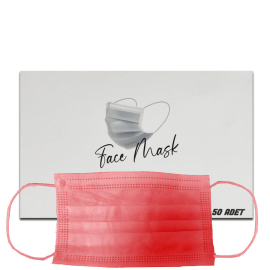 Doctor Team Face Mask - Yüz Ağız Maskesi Kırmızı 50 Adet - Doctor Team