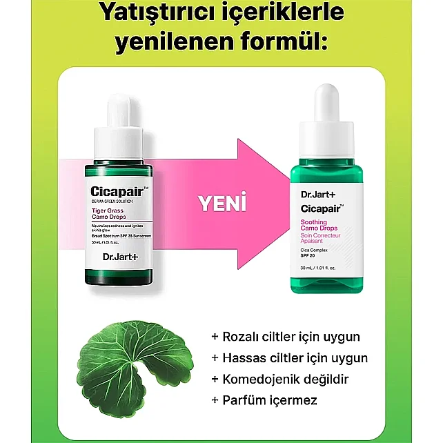 Dr.Jart+ Cicapair Soothing Camo Drops SPF 20 - Kızarıklık Karşıtı Renk Eşitleyici Serum 30ml - 4