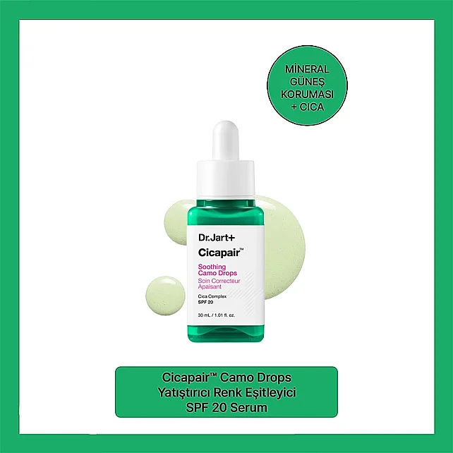 Dr.Jart+ Cicapair Soothing Camo Drops SPF 20 - Kızarıklık Karşıtı Renk Eşitleyici Serum 30ml - 3