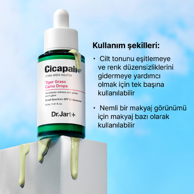 Dr.Jart+ Cicapair Tiger Grass Camo Drops SPF 35 - Yatıştırıcı Etkili Solüsyon 30ml - 4