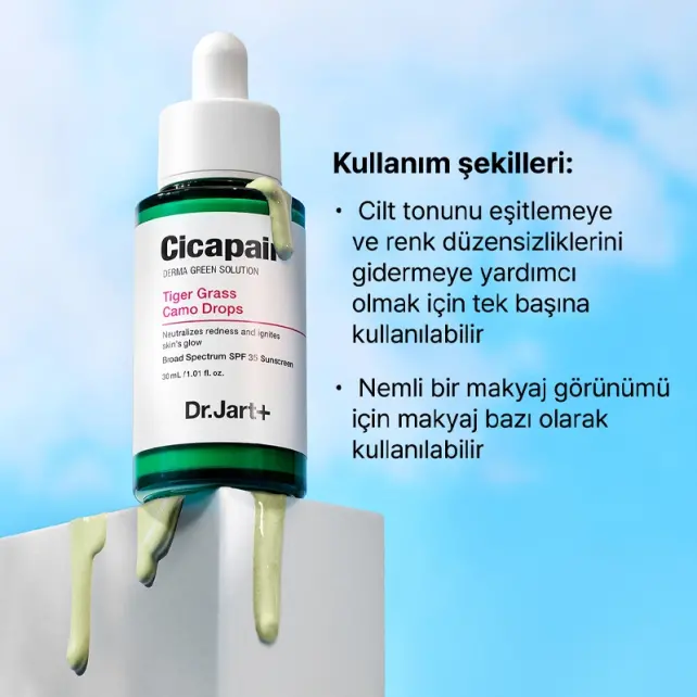 Dr.Jart+ Cicapair Tiger Grass Camo Drops SPF 35 - Yatıştırıcı Etkili Solüsyon 30ml - 4