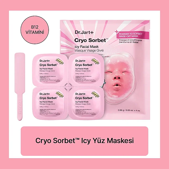 Dr.Jart+ Cryo Sorbet Icy Facial Mask - Nemlendirici Yüz Maskesi 4x0,96g - 10