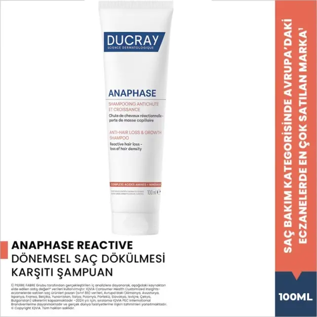Ducray Anaphase Anti Hair Loss Growth Shampoo - Saç Dökülmesine Karşı Bakım Şampuanı 100ml - 4