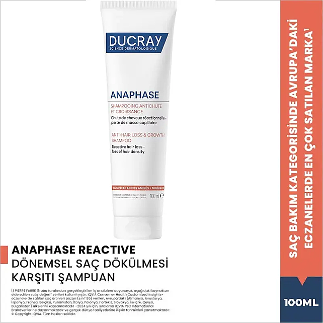 Ducray Anaphase Anti Hair Loss Growth Shampoo - Saç Dökülmesine Karşı Bakım Şampuanı 100ml - 4