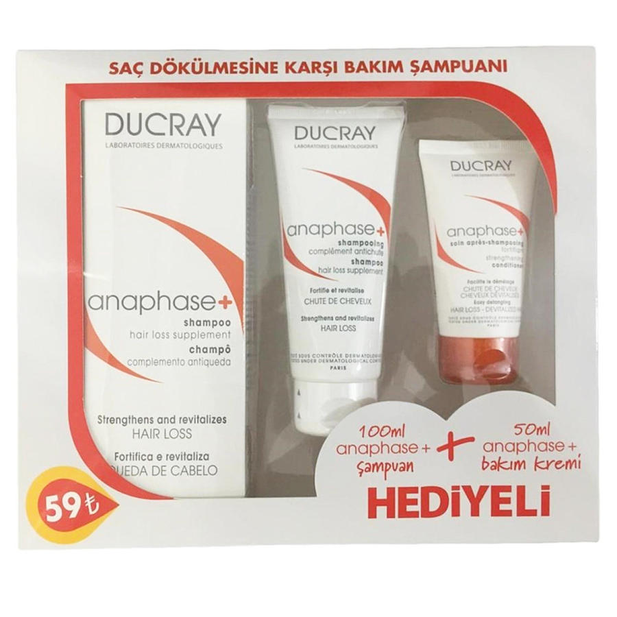 Ducray Anaphase Plus 200 ml + Shampoo 100 ml + Conditioner 50 ml Set Şampuan Ducray Anaphase Plus 200 ml + Shampoo 100 ml + Conditioner 50 ml Set Şampuan