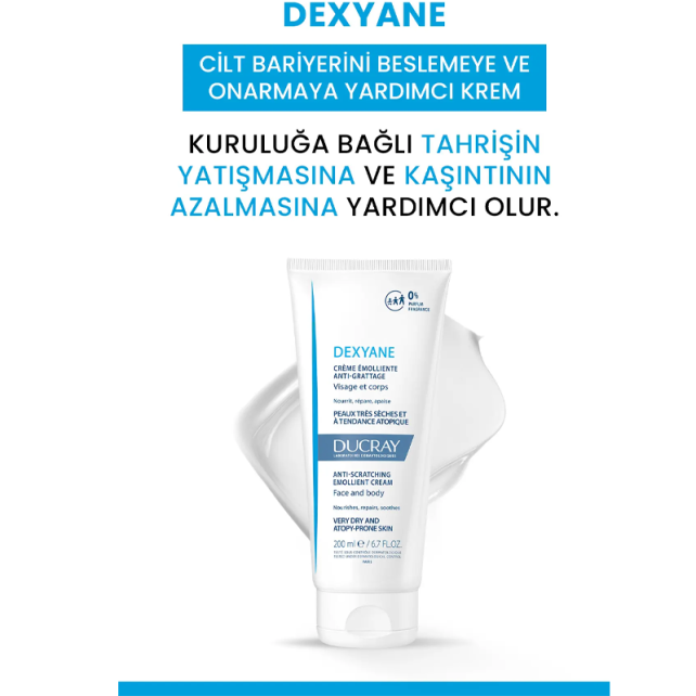 Ducray Anti Scratching Emollient Cream - Atopi Eğilimli Ciltler İçin Nemlendirici Krem 200ml - 3