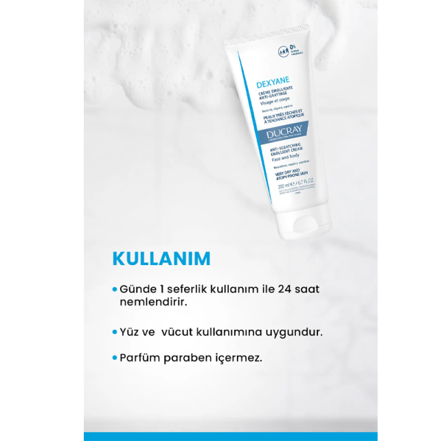 Ducray Anti Scratching Emollient Cream - Atopi Eğilimli Ciltler İçin Nemlendirici Krem 200ml - 4
