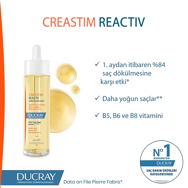 Ducray Creastim Reactiv Lotion - Saç Dökülmesine Karşı Losyon 60ml - 5