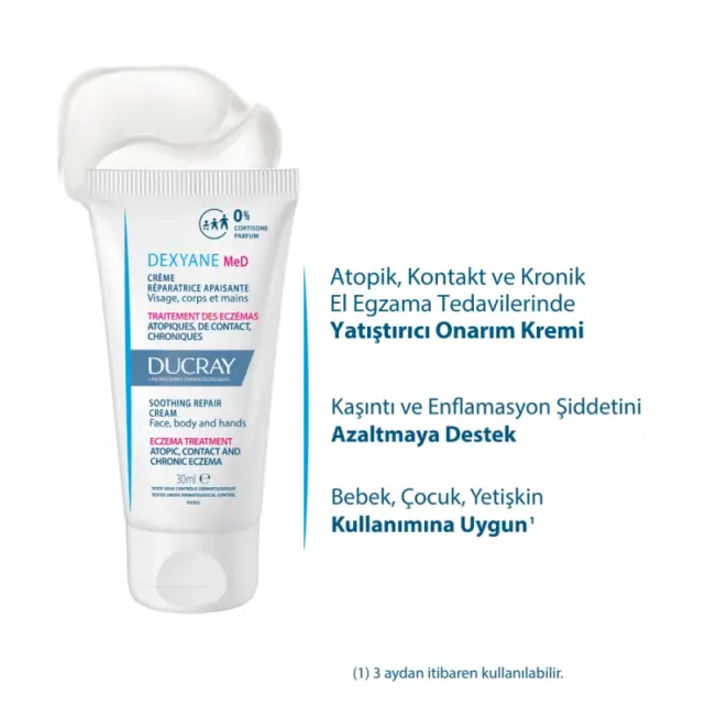 Ducray Dexyane Med Cream - Atopi Eğilimli Ciltler İçin Yatıştırıcı Etkili Bakım Kremi 30ml - 2