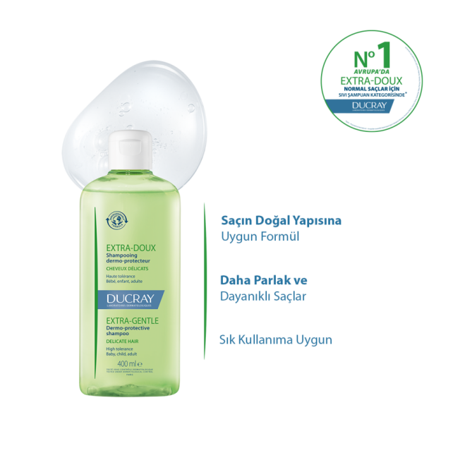 Ducray Extra Doux Shampoo - Günlük Yıkama Şampuanı 400ml - 3
