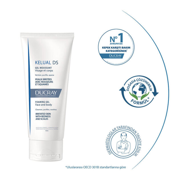 Ducray Kelual DS Foaming Gel - Pullanma Karşıtı Temizleme Jeli 200ml - 2