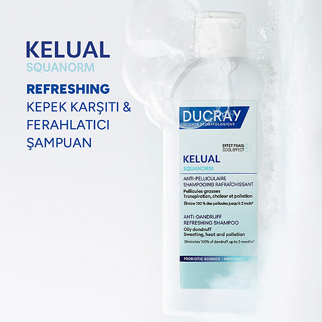 Ducray Kelual Squanorm - Ferahlatıcı Kepek Karşıtı Saç Bakım Şampuanı 400ml - 2
