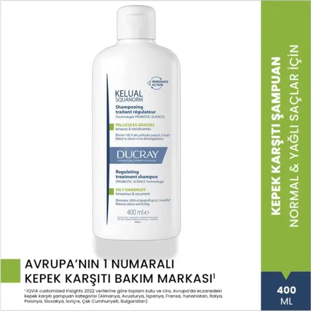 Ducray Kelual Squanorm Regulating Treatment Shampoo - Kepek Karşıtı Bakım Şampuanı 400ml - 4