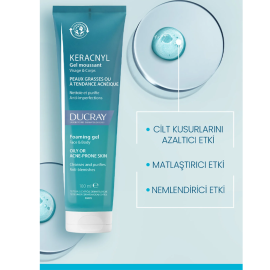 Ducray Keracnyl Foaming Gel - Yağlı ve Akne Eğilimli Ciltler İçin Temizleme Jeli 100ml - 6