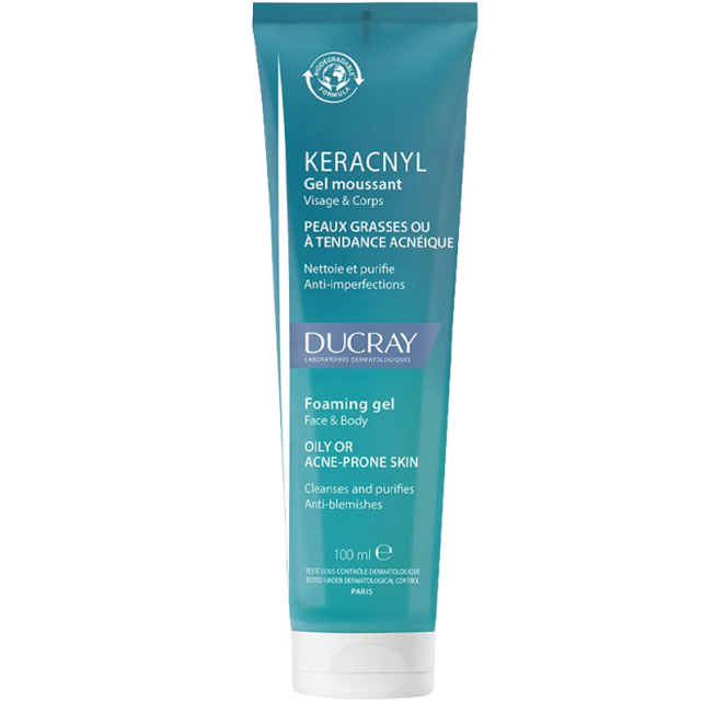 Ducray Keracnyl Foaming Gel - Yağlı ve Akne Eğilimli Ciltler İçin Temizleme Jeli 100ml - 1