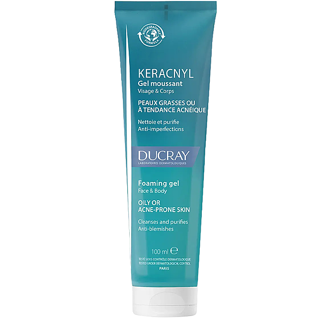 Ducray Keracnyl Foaming Gel - Yağlı ve Akne Eğilimli Ciltler İçin Temizleme Jeli