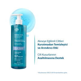 Ducray Keracnyl Foaming Gel - Yağlı ve Akne Eğilimli Ciltler İçin Temizleme Jeli 400ml - 2