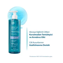 Ducray Keracnyl Foaming Gel - Yağlı ve Akne Eğilimli Ciltler İçin Temizleme Jeli 400ml - 2