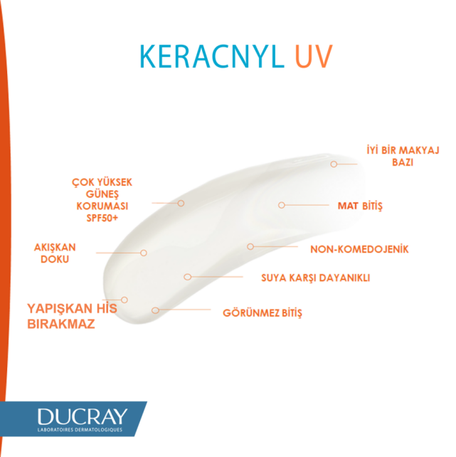 Ducray Keracnyl UV SPF 50+ Anti Blemish Fluid - Yağlı ve Akne Eğilimli Ciltler İçin Güneş Koruyucu 50ml - 5