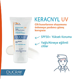 Ducray Keracnyl UV SPF 50+ Anti-Blemish Fluid - Yağlı ve Akne Eğilimli Ciltler İçin Güneş Koruyucu 50ml - 4