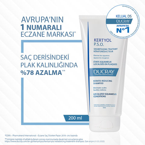 Ducray Kertyol PSO Shampoo - Sedef Şampuanı 200ml Ducray Kertyol PSO Shampoo - Sedef Şampuanı 200ml