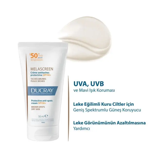 Ducray Melascreen UV Cream SPF 50+ Leke Karşıtı Güneş Koruyucu 50ml - 2