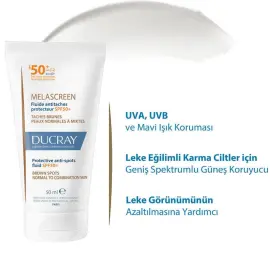 Ducray Melascreen UV Fluid SPF 50+ Leke Karşıtı Güneş Koruyucu 50ml - Ducray