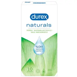 Durex Naturals Kayganlaştırıcılı İnce Prezervatif 10'lu - Durex