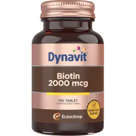 Dynavit Biotin Takviye Edici Gıda 2000 mcg/ 100 Tablet - Dynavit
