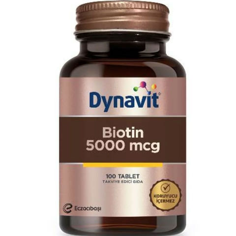 Dynavit Biotin Takviye Edici Gıda 5000mcg/ 100 Tablet - 1