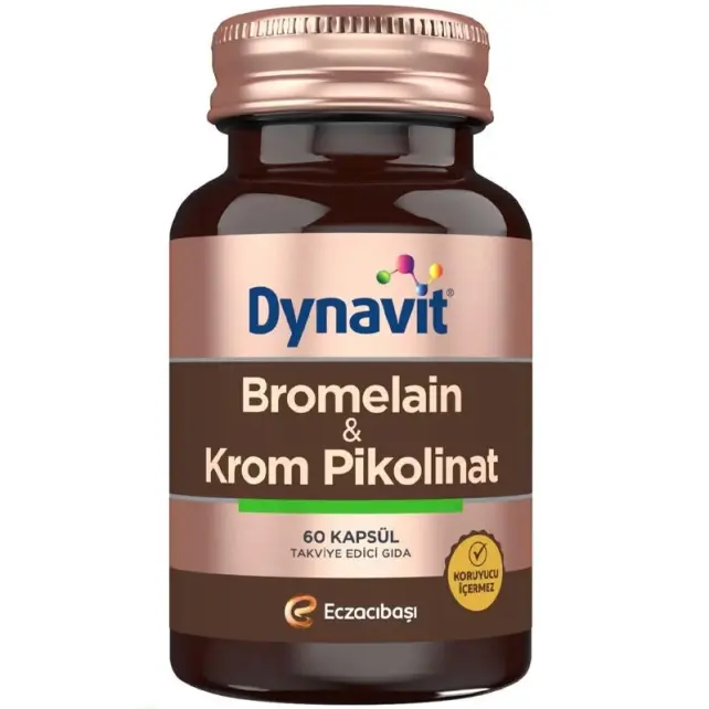Dynavit Bromelain - Krom Pikolinat Takviye Edici Gıda 60 Kapsül - 1