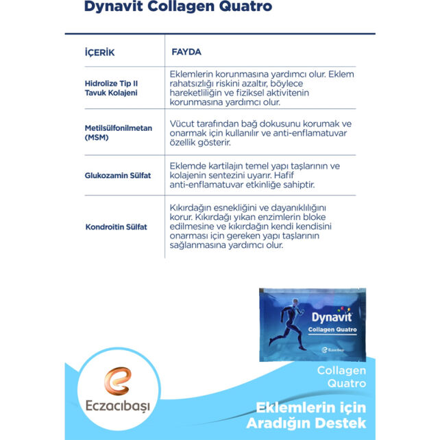 Dynavit Collagen Quatro - Takviye Edici Gıda 1250 mg x 30 Saşe - 4
